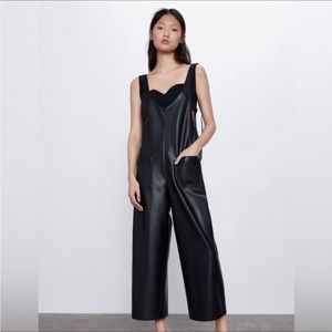 Avec Les Filles Portia faux leather jumpsuit